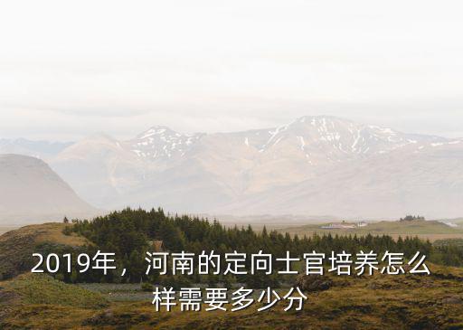 2019年，河南的定向士官培養怎么樣需要多少分