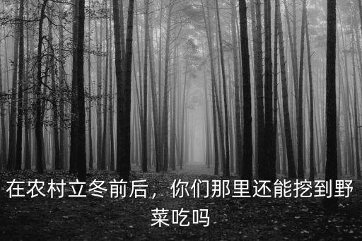 在農村立冬前后，你們那里還能挖到野菜吃嗎