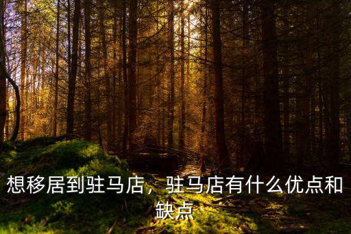 想移居到駐馬店，駐馬店有什么優(yōu)點(diǎn)和缺點(diǎn)