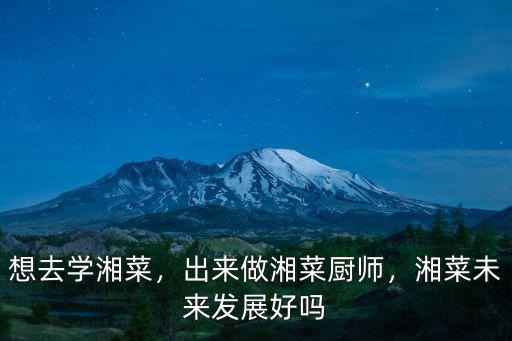 想去學湘菜，出來做湘菜廚師，湘菜未來發展好嗎