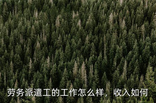 勞務派遣工的工作怎么樣，收入如何