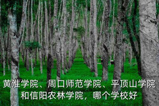 黃淮學院、周口師范學院、平頂山學院和信陽農林學院，哪個學校好