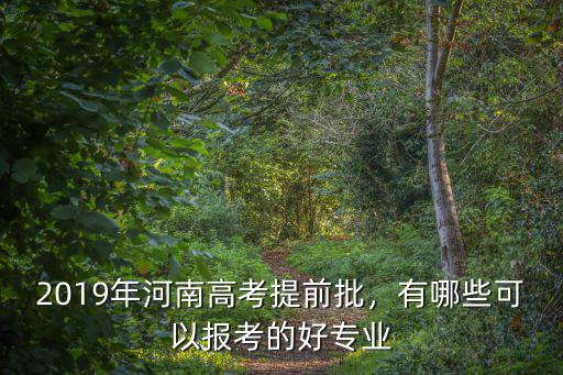 2019年河南高考提前批，有哪些可以報考的好專業