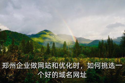 鄭州企業做網站和優化時，如何挑選一個好的域名網址