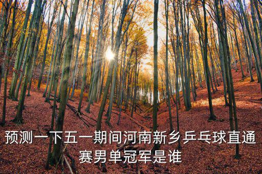 預(yù)測一下五一期間河南新鄉(xiāng)乒乓球直通賽男單冠軍是誰