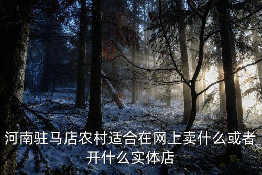 河南駐馬店農(nóng)村適合在網(wǎng)上賣什么或者開什么實體店