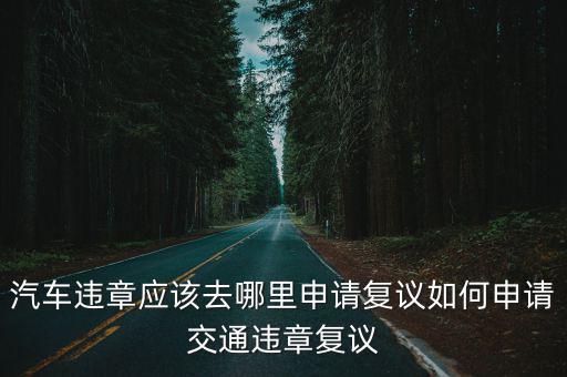 洛陽市違章復(fù)議在哪里,汽車違章應(yīng)該去哪里申請復(fù)議