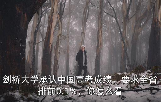 劍橋大學承認中國高考成績，要求全省排前0.1%，你怎么看