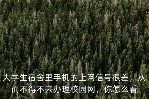 大學(xué)生宿舍里手機(jī)的上網(wǎng)信號(hào)很差，從而不得不去辦理校園網(wǎng)，你怎么看