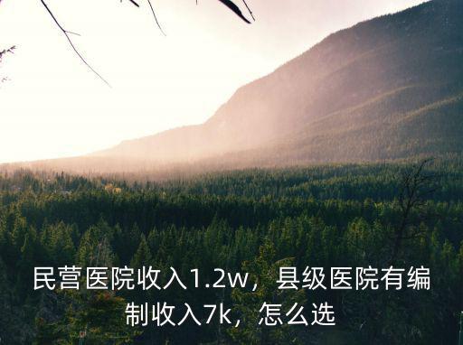 民營醫院收入1.2w，縣級醫院有編制收入7k，怎么選