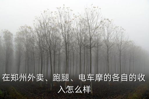 在鄭州外賣、跑腿、電車摩的各自的收入怎么樣