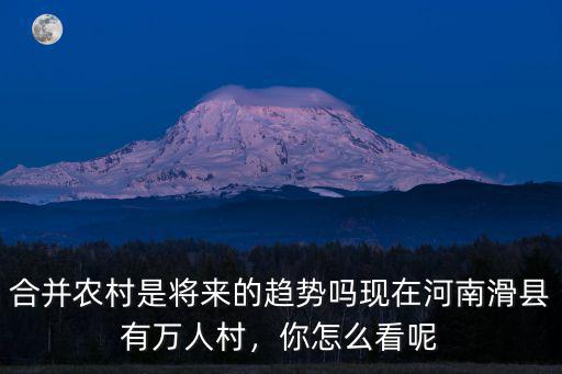 合并農(nóng)村是將來(lái)的趨勢(shì)嗎現(xiàn)在河南滑縣有萬(wàn)人村，你怎么看呢