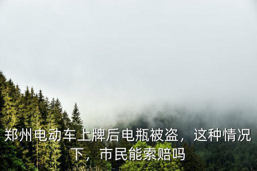鄭州電動車上牌后電瓶被盜，這種情況下，市民能索賠嗎