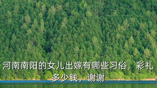 河南南陽聘禮一般多少錢,河南南陽彩禮多少錢