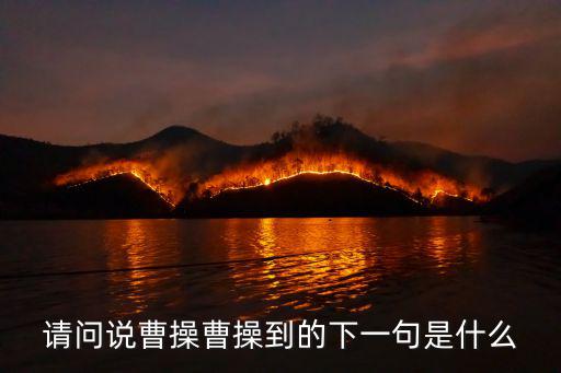 請問說曹操曹操到的下一句是什么