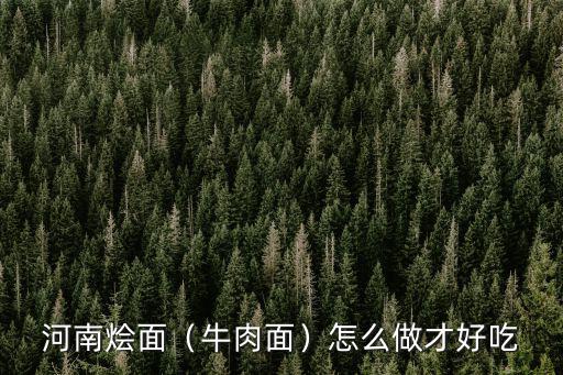 河南燴面（牛肉面）怎么做才好吃