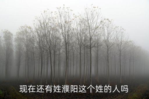 現(xiàn)在還有姓濮陽這個姓的人嗎