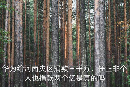 華為給河南災區捐款三千萬，任正非個人也捐款兩個億是真的嗎