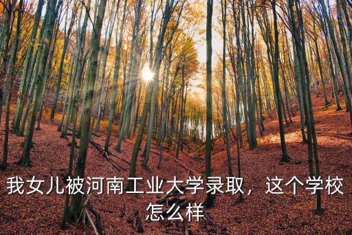 我女兒被河南工業大學錄取，這個學校怎么樣