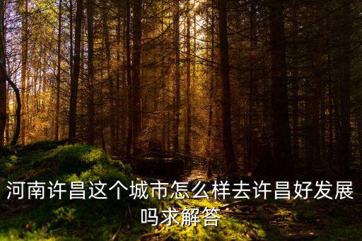 河南許昌這個城市怎么樣去許昌好發展嗎求解答