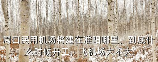 周口民用機(jī)場(chǎng)將建在淮陽哪里，到底什么時(shí)候開工，飛機(jī)場(chǎng)大不大