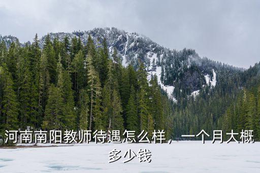 河南南陽教師待遇怎么樣，一個月大概多少錢