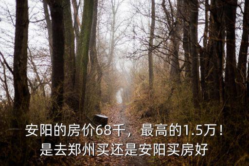 安陽的房價68千，最高的1.5萬！是去鄭州買還是安陽買房好
