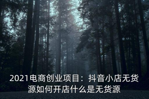 2021電商創業項目：抖音小店無貨源如何開店什么是無貨源
