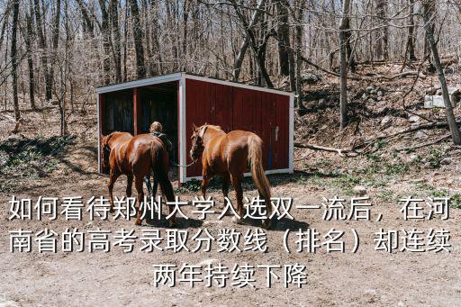 如何看待鄭州大學入選雙一流后，在河南省的高考錄取分數線（排名）卻連續兩年持續下降
