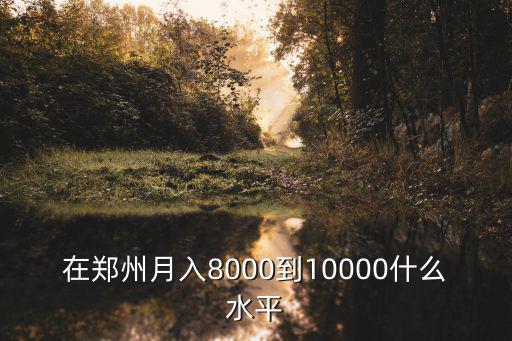 在鄭州月入8000到10000什么水平