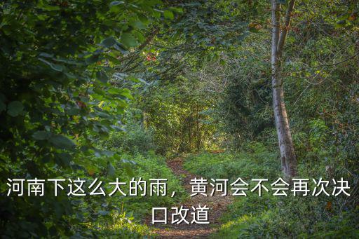 河南下這么大的雨，黃河會不會再次決口改道
