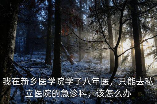 我在新鄉醫學院學了八年醫，只能去私立醫院的急診科，該怎么辦