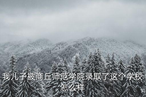 我兒子被商丘師范學院錄取了這個學校怎么樣