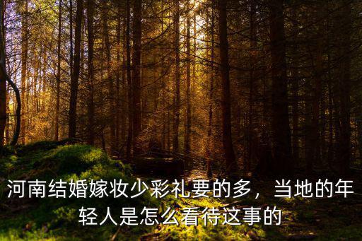 河南結婚嫁妝少彩禮要的多，當地的年輕人是怎么看待這事的