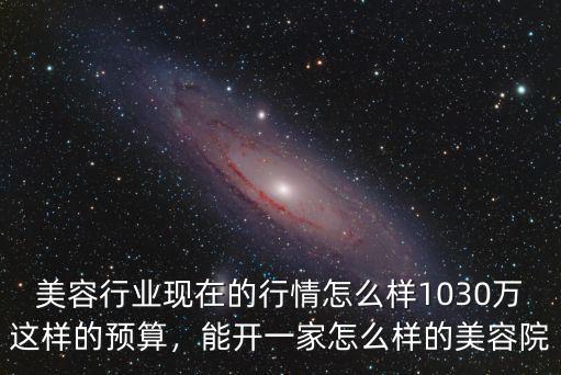 美容行業現在的行情怎么樣1030萬這樣的預算，能開一家怎么樣的美容院