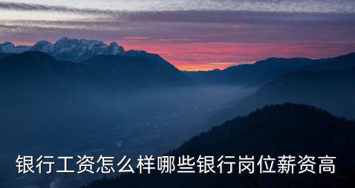 銀行工資怎么樣哪些銀行崗位薪資高