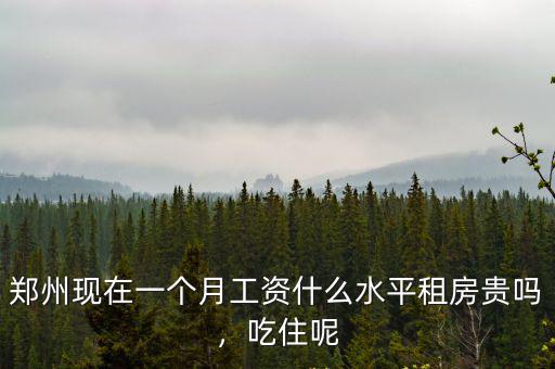 鄭州現(xiàn)在一個(gè)月工資什么水平租房貴嗎，吃住呢