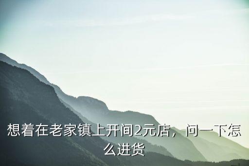 河南想開個兩元店在哪里進貨渠道,想開一家兩元店
