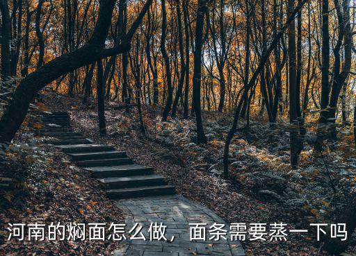 河南的燜面怎么做，面條需要蒸一下嗎