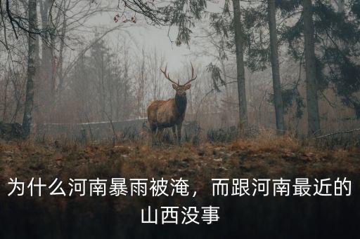 為什么河南暴雨被淹，而跟河南最近的山西沒事