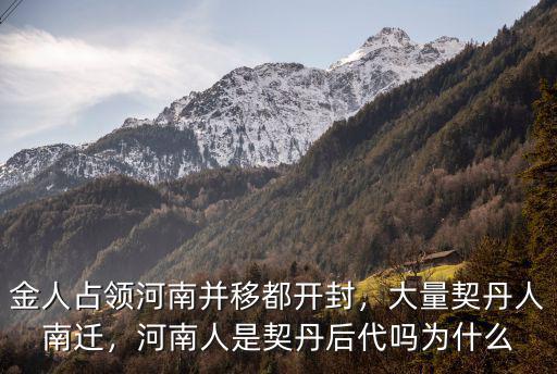 金人占領河南并移都開封，大量契丹人南遷，河南人是契丹后代嗎為什么