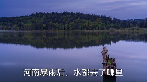 河南暴雨后，水都去了哪里