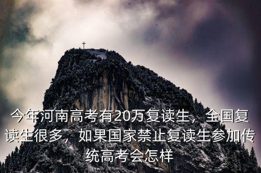 今年河南高考有20萬復讀生，全國復讀生很多，如果國家禁止復讀生參加傳統高考會怎樣