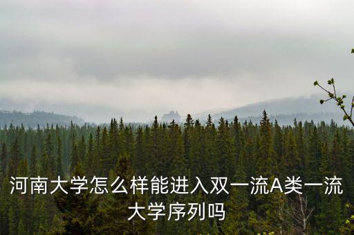 河南大學怎么進的雙一流,河南大學能進入雙一流b么