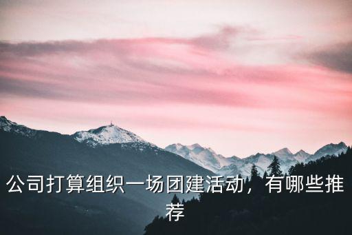 公司打算組織一場團建活動，有哪些推薦