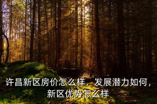 許昌新區房價怎么樣，發展潛力如何，新區優勢怎么樣