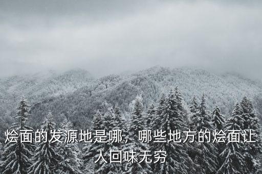 燴面的發源地是哪，哪些地方的燴面讓人回味無窮