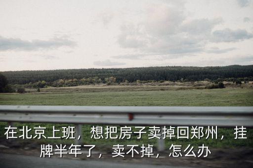 在北京上班，想把房子賣掉回鄭州，掛牌半年了，賣不掉，怎么辦