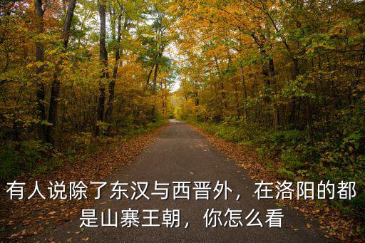 有人說除了東漢與西晉外，在洛陽的都是山寨王朝，你怎么看