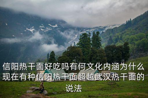 信陽熱干面好吃嗎有何文化內涵為什么現在有種信陽熱干面超越武漢熱干面的說法